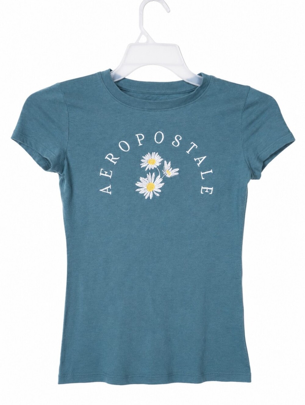 Aeropostale Teal Blue Daisy Logo Tee